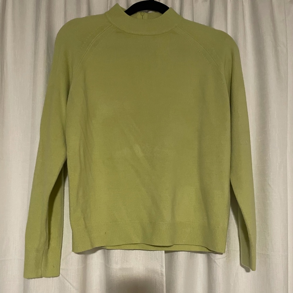 green sweater